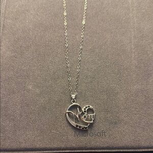 3/$10 Sale!! Silver Heart Mom Necklace